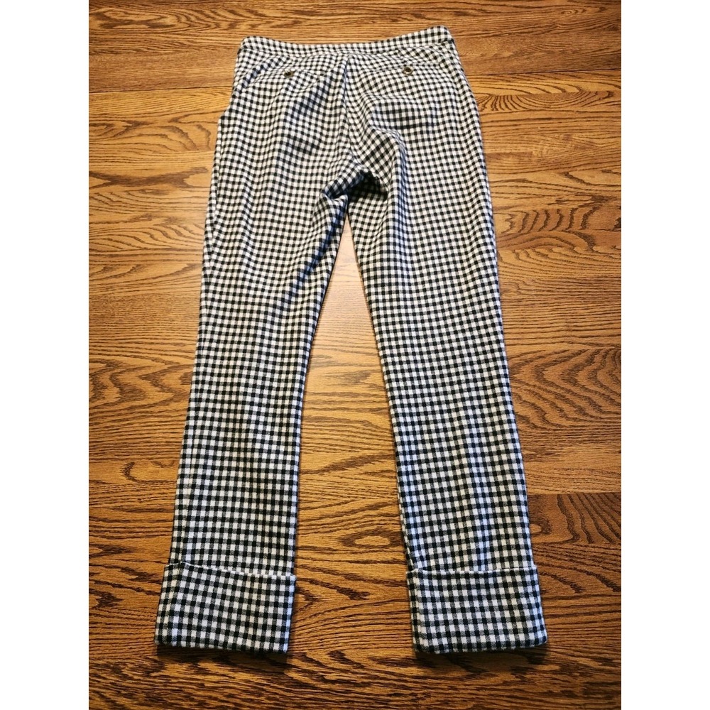 Anthropologie Pants Womens Crop Flare Ankle Knit Black & White Plaid Size 2 - Picture 7 of 10